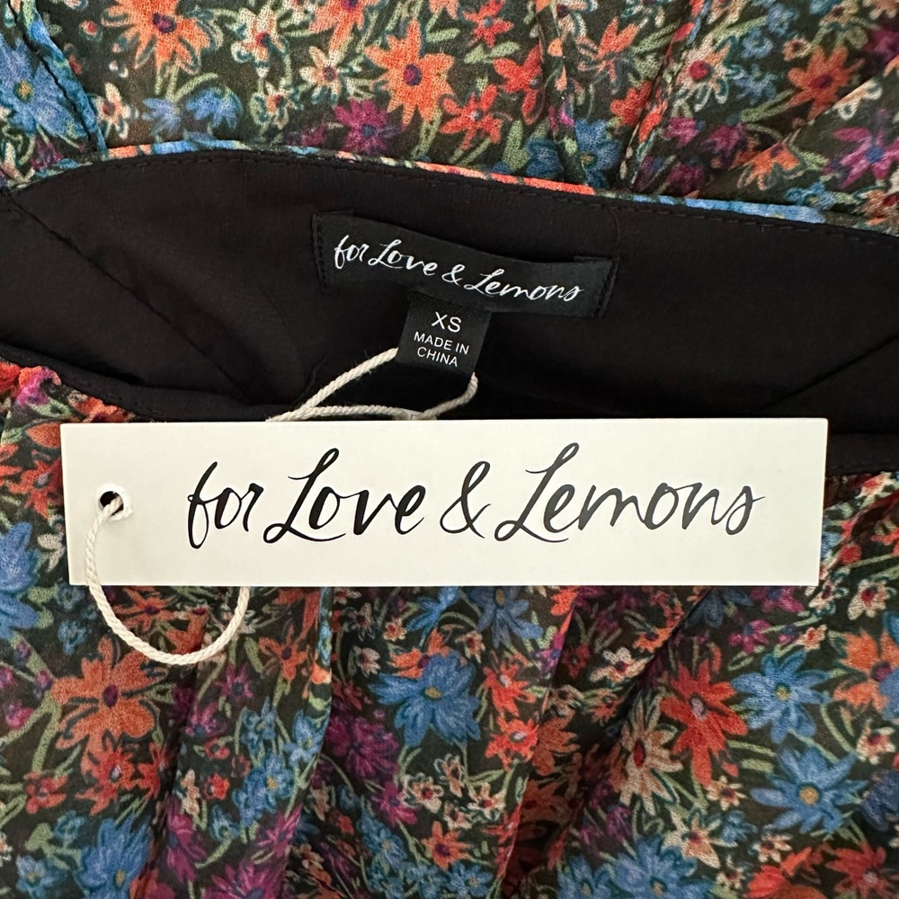 NWT For Love & Lemons Sheer Floral Brittany Dress – Size XS - Picture 14 of 16